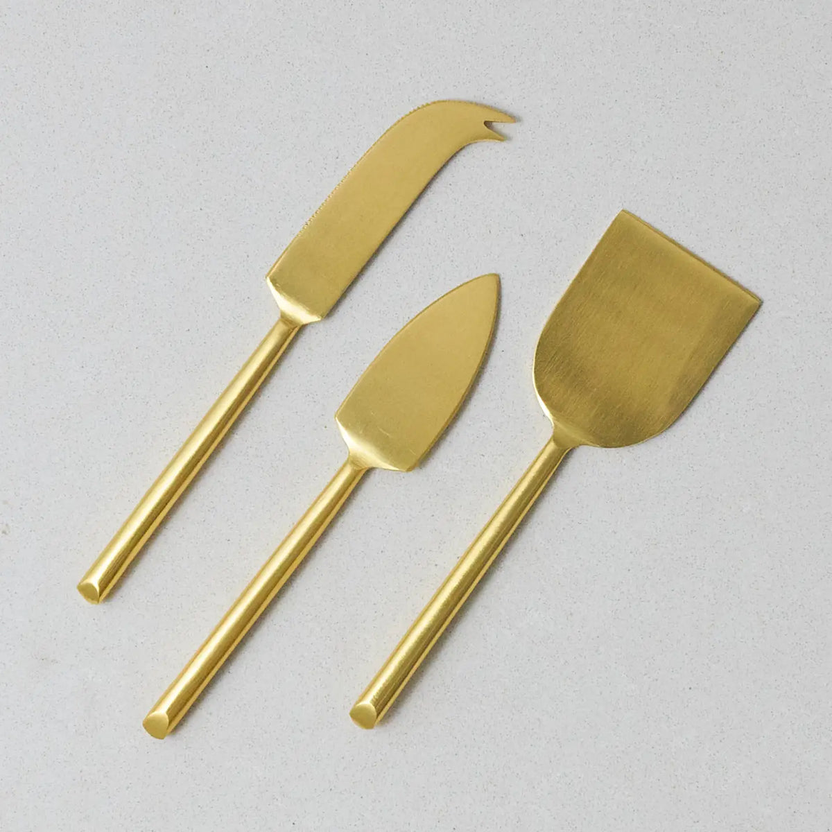 Matte Gold Cheese Knives, Set of 3